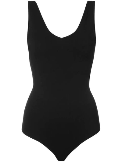 Altuzarra Sculpting V-neck Bodysuit In Black