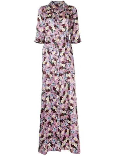 Erdem Karissa Martha-print Silk-satin Gown In Purple