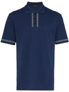Versace Logo Tape Cotton Polo Shirt In Blue
