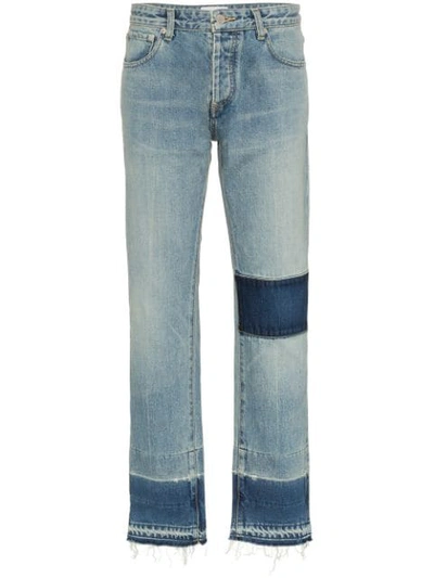 Ambush Mid Rise Patchwork Straight Jeans In Blue