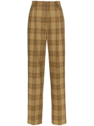 Gucci Checked Wool Trousers In 2797 Brown