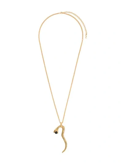 Saint Laurent Serpent Goldtone Matinee Necklace In Metallic