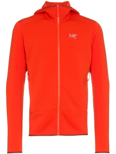 Arc'teryx Red Kyanite Hd Polartec® Power Stretch® Pro Layering Hooded Jacket In Yellow