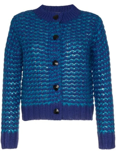 Simon Miller Wool Blend Knit Cardigan In Blue