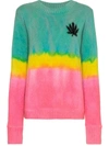 The Elder Statesman Dyed Ombre Leaf Intarsia Cashmere Sweater In Multicolour