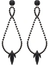 Miu Miu Black Crystal Teardrop Earrings