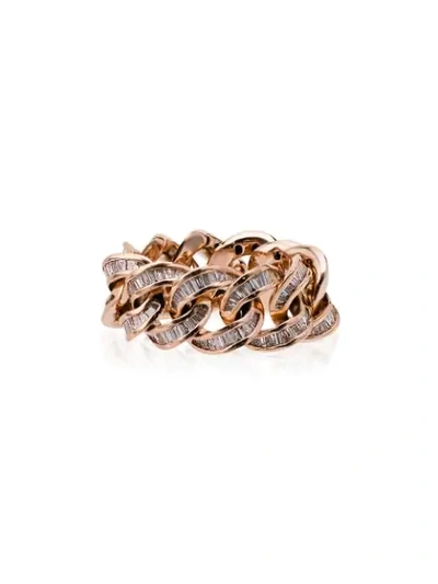 Shay 18k Rose Gold Jumbo Link Diamond Ring In Metallic
