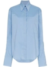 Rejina Pyo Mira Oversized Collared Shirt In Blue