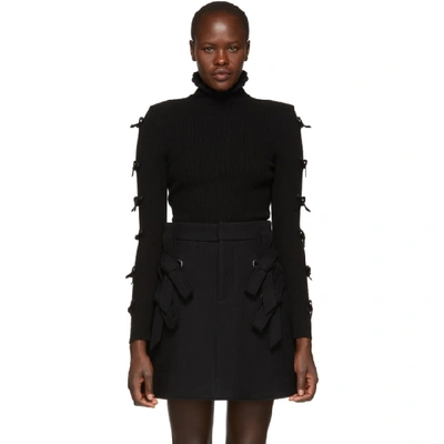 Shushu-tong Shushu/tong Bow Detail And Ribbed Wool Jumper In Black