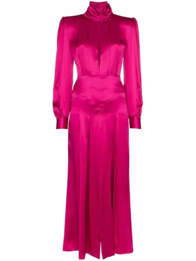 Alessandra Rich Pleated Silk In Pink