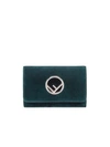 Fendi Kan I Logo Velvet Cross-body Bag In Green