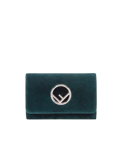 Fendi Kan I Logo Velvet Cross-body Bag In Green