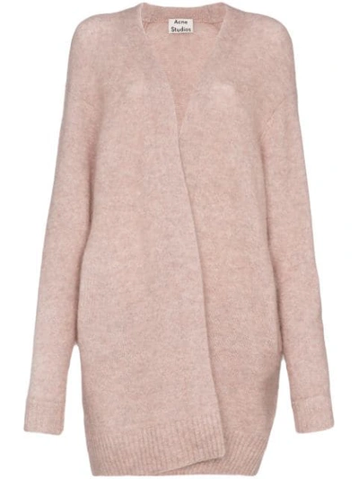 Acne Studios Wool Long Sleeve Cardigan  In Pink