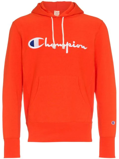 Champion Logo Embroidered Hoodie - Yellow | ModeSens