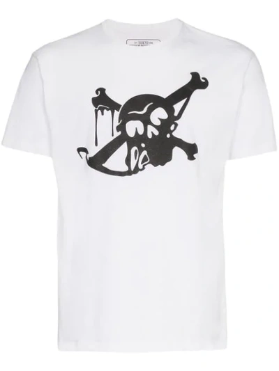 Neighborhood Skull Print T In White