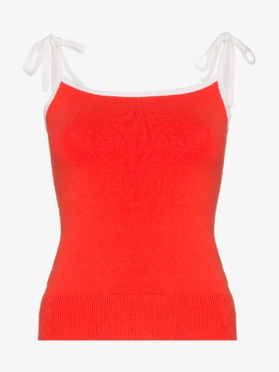 Joostricot Strappy Silk Blend Top - Red