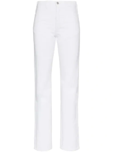 A_plan_application Mid Rise Straight Leg Jeans In White