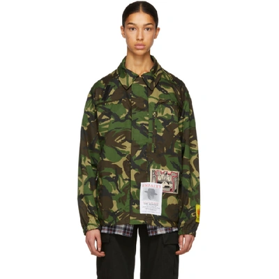 Martine Rose Camouflage Cotton-blend Jacket In Green
