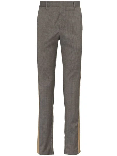 Prada Men's Side-stripe Ankle Pants In Grey