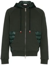 Moncler Padded Panel Hoodie In Green