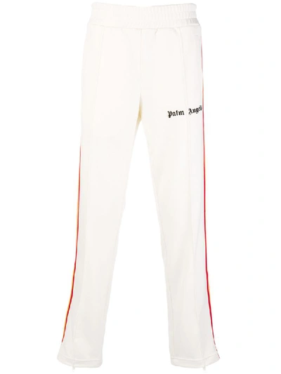 Palm Angels Logo Printed Side Stripe Track Trousers In Neutrals