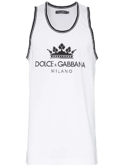Dolce & Gabbana Logo Tank Top - White