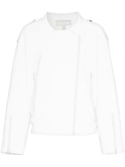 Paskal Reflective Faux Leather Jacket In White