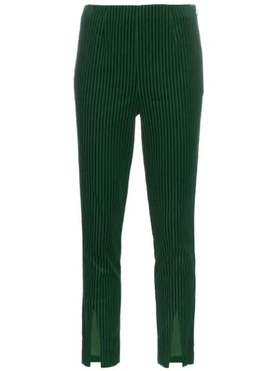 Frame Split Hem Mid-rise Corduroy Trousers - Green