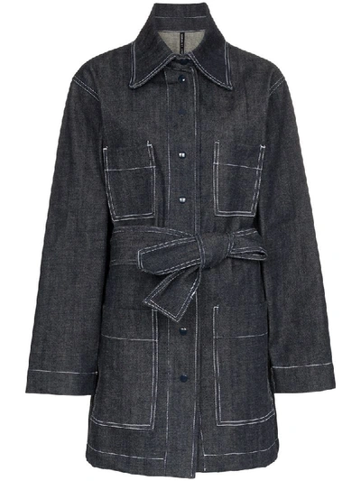 Michael Lo Sordo Belted Denim Shirt Dress - Blue Denim