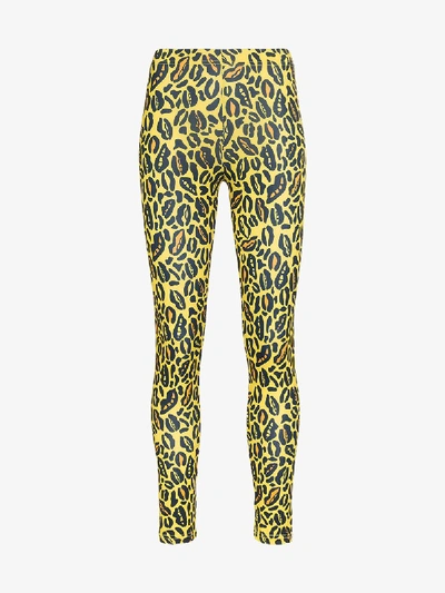 Charm's Leopard Print Skinny Leggings In Yellow/orange