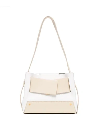 Yuzefi White Leather Biggy Tote Bag
