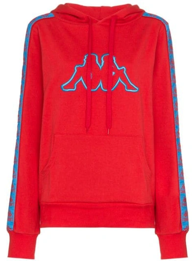 Charm's X Kappa Logo Embroidered Cotton-blend Hoodie In Red