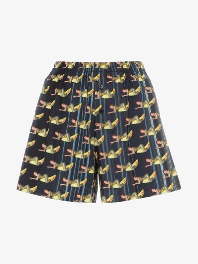 Adam Selman Banana Graphic Shorts - Black