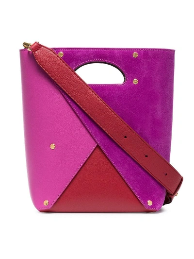 Yuzefi Purple, Pink And Red Pablo Leather Bucket Bag
