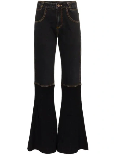 Telfar Ribbed Flared Jeans - Black