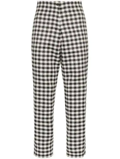 Paskal Gingham Cropped Trousers In Black
