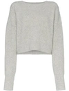 Re/done Ribbed Crop Jumper - Grey