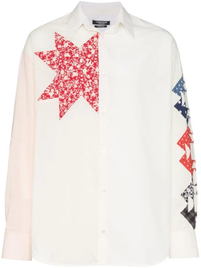 Calvin Klein 205w39nyc Triangle Embroidered Cotton Shirt In White