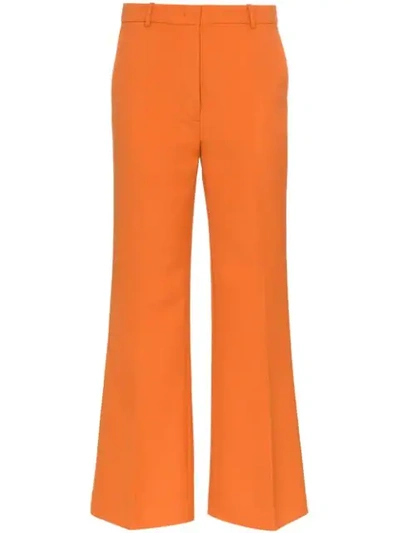 Joseph Rhone Flared And Wide Leg Wool Trousers - 0620 Marmalade