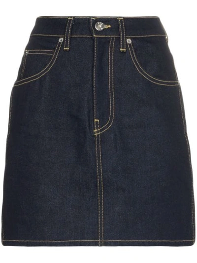 Eve Denim Tallulah High Waisted Cotton Skirt In Blue