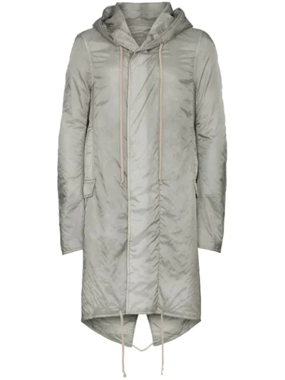 Rick Owens Drkshdw Fishtail Hooded Parka In Grey