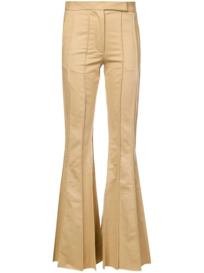 Rosie Assoulin Corduroy Pleated Flare Trousers In Brown