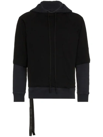 Ben Taverniti Unravel Project Unravel Project Layered Cotton Hoodie In Blue