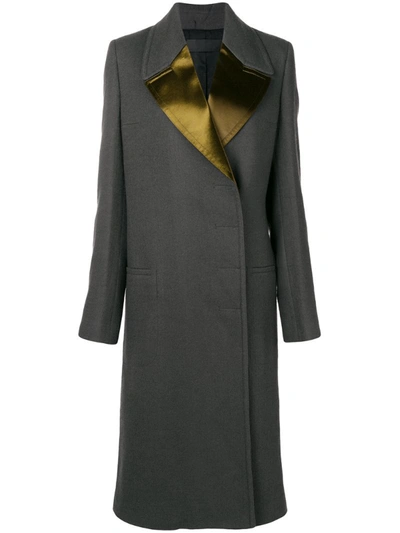 Haider Ackermann Double-breasted Long Coat In Grey