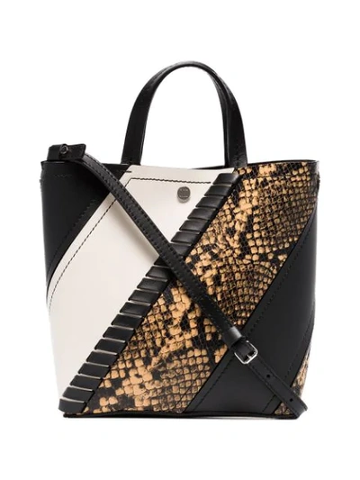 Proenza Schouler Python-embossed Small Hex Tote In Neutrals