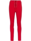 Ben Taverniti Unravel Project Unravel Project Lace Up Skinny Trousers In Red