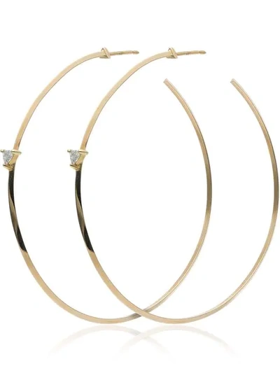 Lizzie Mandler Fine Jewelry Yellow Gold Diamond Hoop Earrings - Metallic