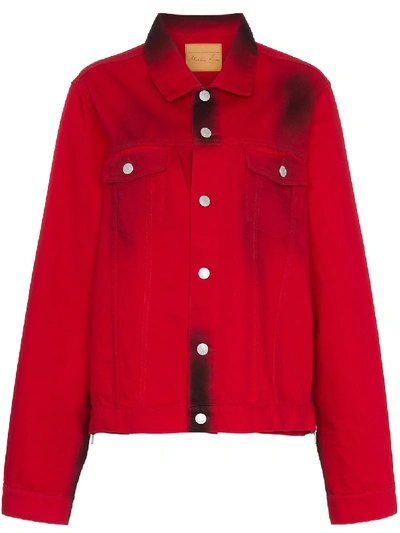 Martine Rose Side-zip Denim Jacket In Red
