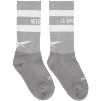 Vetements Grey Reebok Edition Reflective Socks