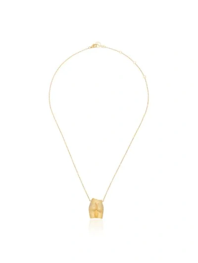 Anissa Kermiche Womens Gold Matte Le Derrière 18ct Sanded Yellow Gold-plated Sterling Silver Pendant Necklace
